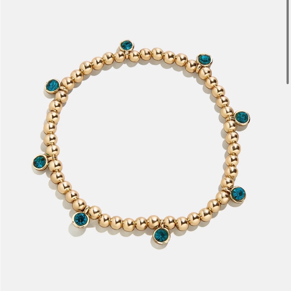 Bauble Bar Gold and Turquoise Bracelet with Bauble Bar Bag